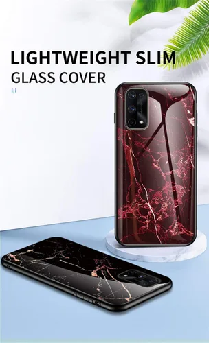 Vista 4 de IVY Funda de mármol de vidrio templado para Oppo Realme X7 Pro Case - C