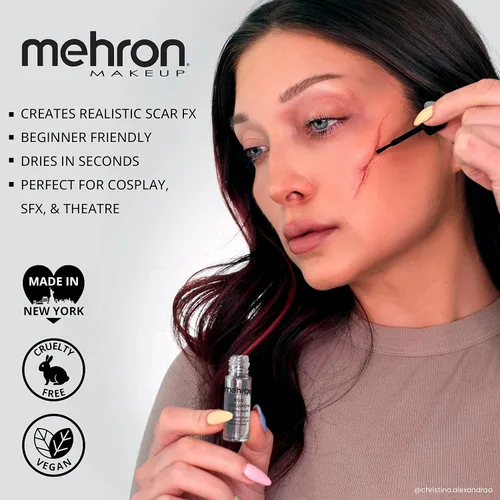 Vista 2 de Líquido cicatrizante Mehron Rigid Collodion, Transparente