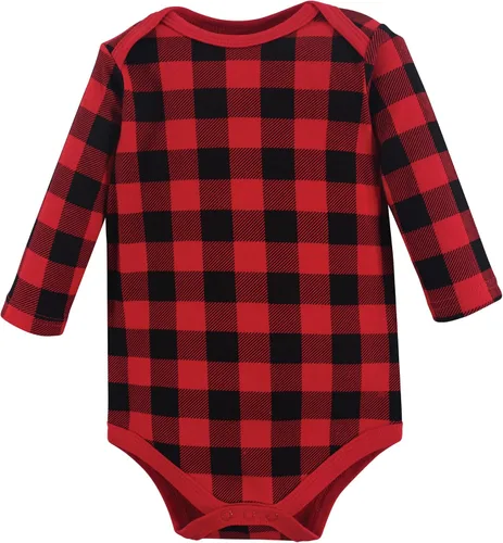 Vista 85 de Hudson Baby Body unisex de algodón de manga larga para bebé, leopardo rosa rojo
