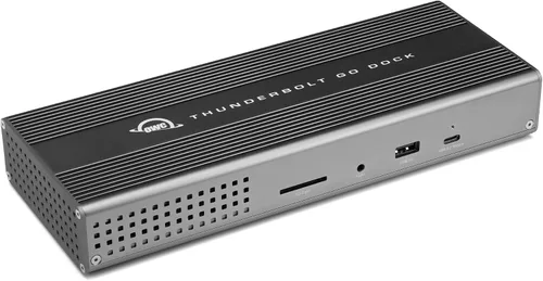 Vista 12 de OWC Thunderbolt mini Dock, Bus-Powered 5-Port Multi-Adapter with Dual 4K HDMI, Dual USB, Gigabit Ethernet, Integrated 7.2-inch TB Cable, for TB