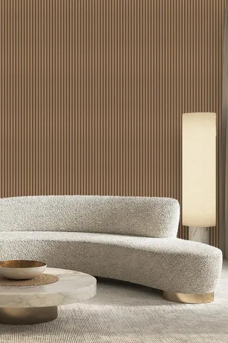 Vista 7 de Papel tapiz autoadhesivo con listones de madera, papel de contacto autoadhesivo de 11.8 x 118 pulgadas con efecto 3D, papel tapiz de madera extraíble