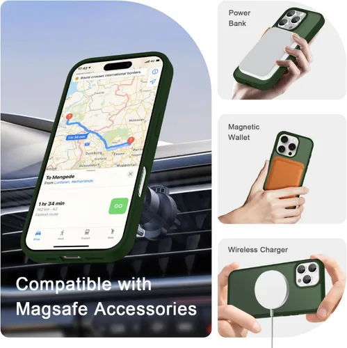 Vista 844 de Funda para Google Pixel 10 Pro XL, cubierta magnética mate, color negro Fit for MagSafe, Screen Protector included, Shockproof Military Grade