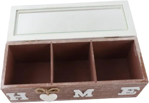 Vista 8 de Wooden Storage Box with Acrylic Lid (Three grids)