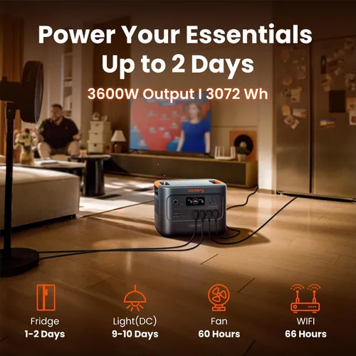Vista 2 de Jackery Paneles solares HomePower 3000 y 500X, 3072Wh, salida de CA de 3600