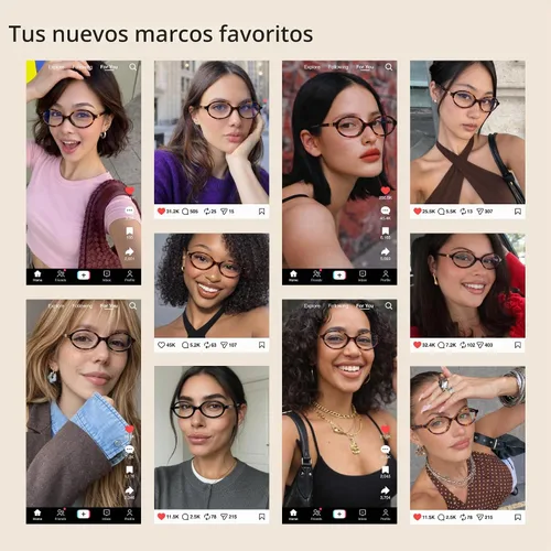 Vista 3 de livho Blue Light Glasses for Women – Y2K Aesthetic Frame with Blush Pink Case, 90s Vibe for Screen Time Blue Light Blocking
