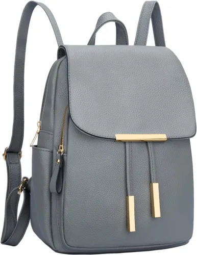 Vista 10 de KKXIU - Mochila de cuero de moda para mujeres y damas, bolsa de viaje y para el día, con correa para los hombros, A-Negro, Mediana, Mochila