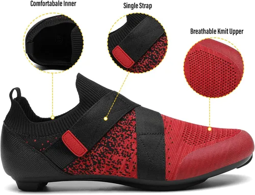 Vista 4 de Zapatos de ciclismo unisex compatibles con Peloton Bike y SPD Indoor Road Riding Ciclismo Zapatos de bicicleta con tacos Delta incluidos