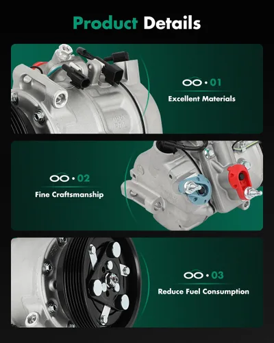 Vista 13 de SCITOO Compresor de CA para T-oyota Yaris 1.5L 2007 2008 2009 2010 2011 2012 2013 AC Compressor 639839 157318 158318 6512467