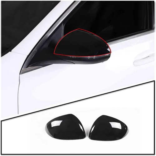 Vista 10 de TINKI - Cubierta para espejo retrovisor de puerta lateral izquierda y derecha compatible con Mercedes-Benz W206 Clase C 2022 2023, para Fibra