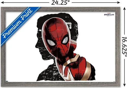 Vista 3 de Trends International Marvel Spider-Man: No Way Home - Póster de pared de espacio negativo, 14.725 x 22.375 pulgadas, versión enmarcada de madera