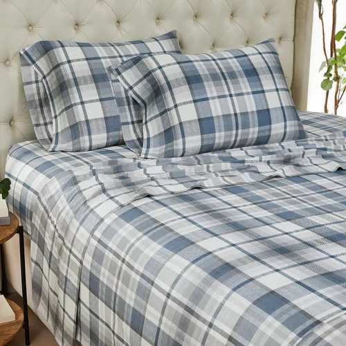 Vista 26 de Southshore Fine Living, Inc., Sábanas de Algodón 100% con Bolsillo Profundo, Sábanas de Algodón Satén de 300 Hilos Juego de Cama Tamaño Full, Sábana