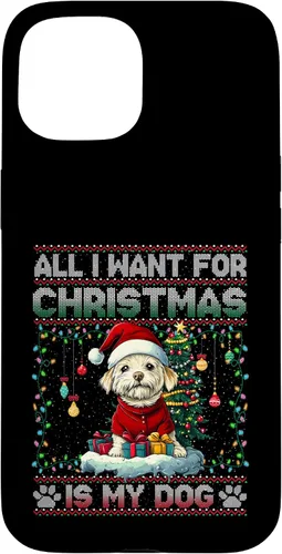 Vista 6 de Maltese Christmas Tree Lights Decorations Dog Lover Xmas Case for iPhone 17