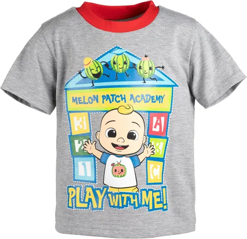 Vista 2 de CoComelon Conjunto de camiseta y pantalones cortos de malla para bebés y niños pequeños de JJ