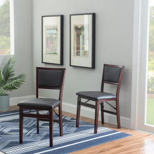Vista 5 de Linon Minix Dark Espresso Pad - Silla plegable en un juego de dos
