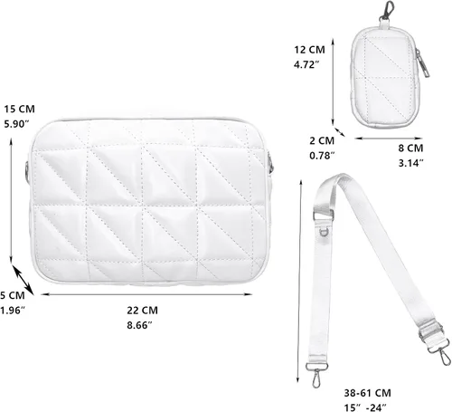 Vista 3 de lifwimner Crossbody Bags for Women with Coin Purse Pouch Small Quilted Shoulder Clutch Handbags 2 Size Bags