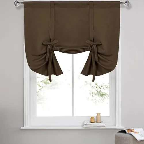 Vista 46 de DWCN Cortinas Opacas - Persiana Enrollable con Lazos para Ventana, Aislamiento Térmico, Oscurecimiento de Habitación, Cortinas con Bolsillo