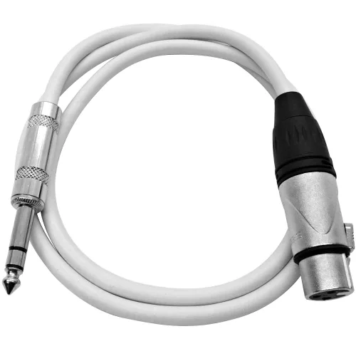 Vista 5 de Seismic Audio - SATRXL-F2 - Cable de conexión XLR naranja de 2 pies hembra a 1/4" TRS