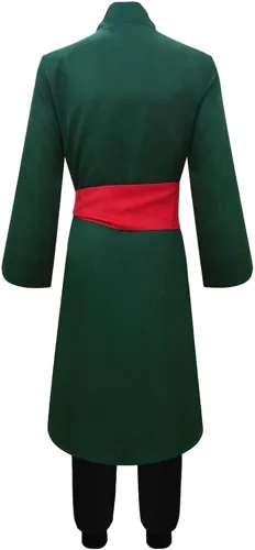 Vista 3 de Metaparty Roronoa Zoro - Disfraz de cosplay de anime de una pieza con capucha y cinturón para hombre