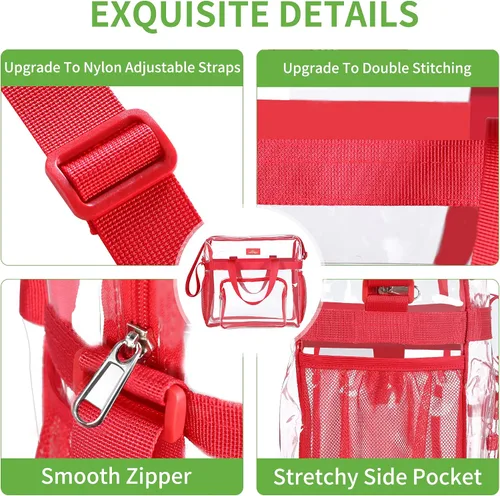 Vista 61 de MAY TREE Bolsa transparente para eventos en estadios de 12 x 6 x 12 pulgadas, bolsa de almuerzo transparente con correas reforzadas para trabajo