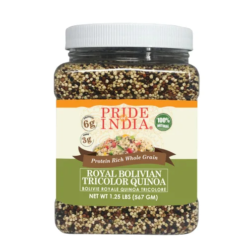 Vista 13 de Pride Of India - Quinua real roja natural - 100% boliviana de grado superior rico en proteínas de grano entero, tarro de 1.5 libras (24oz)