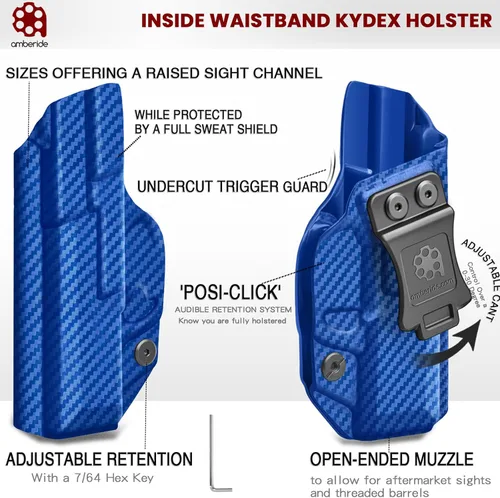 Vista 4 de Funda P238 IWB Kydex Holster Fit: Pistola Sig Sauer P238 - Transporte oculto en la cintura interior - Inclinación ajustable y retención 'Posi-Click