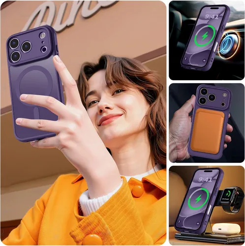 Vista 23 de MOCCA - Funda magnética resistente para iPhone XR de 6.1 pulgadas, compatible con MagSafe, funda con protección contra caídas de grado militar