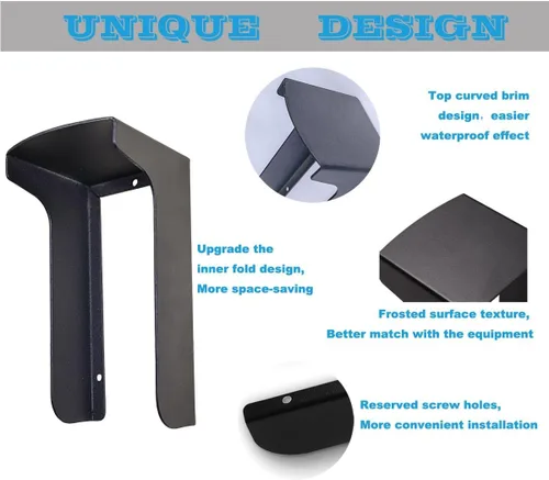 Vista 5 de Funda para timbre de puerta, cubierta de acero resistente a la intemperie, con protección solar antirreflejos, compatible con parpadeo/Ring