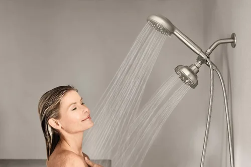 Vista 8 de Moen 200C0SRN Hydro Energetix - Ducha combinada, resistente a las manchas, níquel cepillado