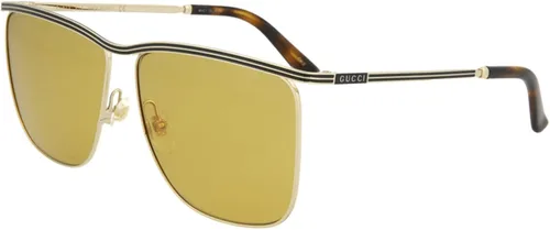 Vista 2 de Gucci Gafas de sol cuadradas doradas y marrones para hombre GG0821S-30009535-003