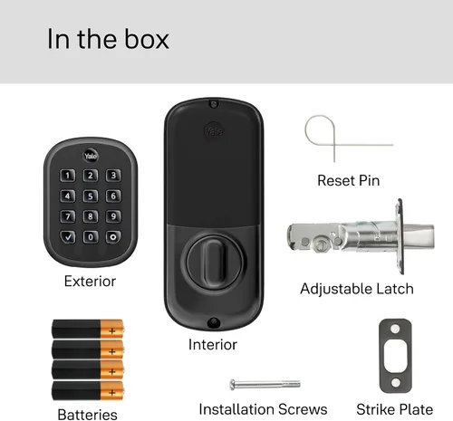 Vista 6 de Yale Security Cerradura de Pestillo con Teclado sin Llave - Desbloquea Usando tu Código de Entrada - Sin aplicación o conectividad - Gamuza Negra