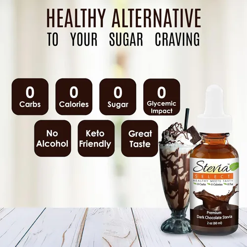 Vista 3 de Stevia Select Stevia Drops - Líquido de stevia de cereza negra, frambuesa y chocolate oscuro, sabores de stevia sin azúcar, paquete (3) botellas