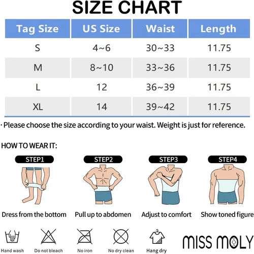 Vista 6 de MISS MOLY Faja moldeadora de cuerpo para hombre, faja moldeadora de cintura para abdominoplastia