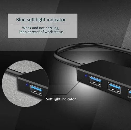 Vista 4 de Hub USB, divisor USB, extensor USB de 4 puertos, adaptador USB multipuerto, concentrador USB 3.0, concentrador USB de 4 puertos USB Splitter USB