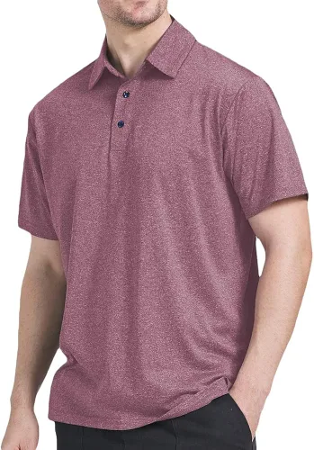 Vista 4 de Paquete de 3 polos para hombre Dry Fit Performance de manga corta Polo de golf