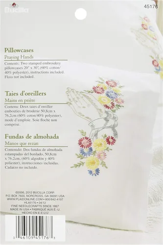 Vista 7 de Bucilla Par de fundas para almohada bordadas, 20 x 30 pulgadas, 45076 Mariposas en vuelo