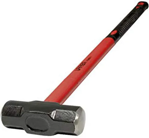 Vista 4 de URREA Martillo de trineo – Martillo de perforación de cabeza de acero de 2 libras con cabezal de golpe forjado y mango acolchado de fibra de vidrio