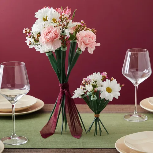 Vista 2 de Bright Creations Tubos de agua florales - 6 y 12 pulgadas, verdes, paquete de 30 frascos de agua con tallo de flor con tapas para ramos y centros