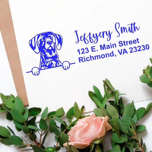 Vista 98 de American Bulldog Stamp Duo, Custom Return Address for Dog Lovers, Personalized Mail Mark for Letters and Cards