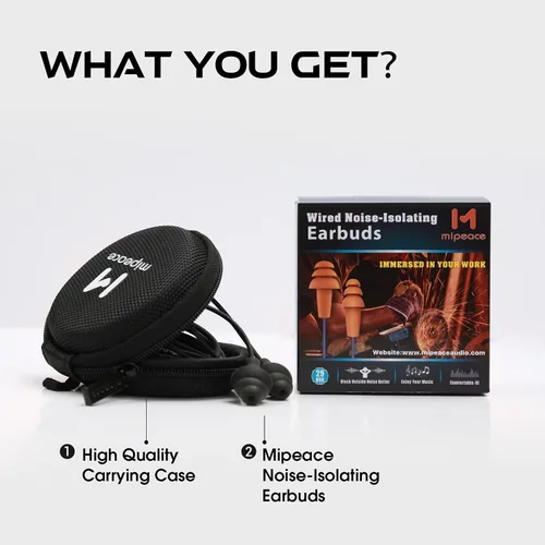 Vista 7 de MIPEACE Auriculares de trabajo, auriculares con tapón para el trabajo, aislamiento de ruido, auriculares para construcción de seguridad industrial