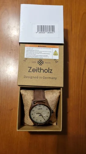 Vista 7 de Zeitholz Relojes de madera para hombre, reloj de madera, regalos, reloj analógico, nueva colección Klitten 1.654 in con movimiento de cuarzo japonés.