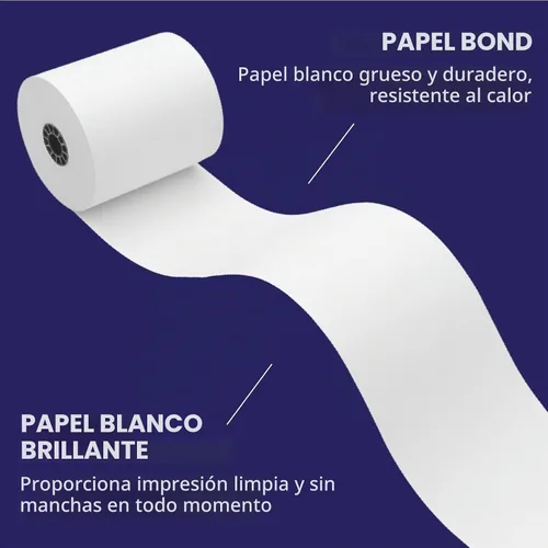 Vista 6 de PaperPlanet White Bond Paper para impresora de cocina Toast TKP300 20 rollos