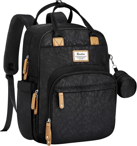 Vista 15 de RUVALINO Mochila para Pañales - Bolsa de Bebé Expandible con hasta 50% Más de Capacidad - Bolsa de Artículos Esenciales para Bebé con Cambiador