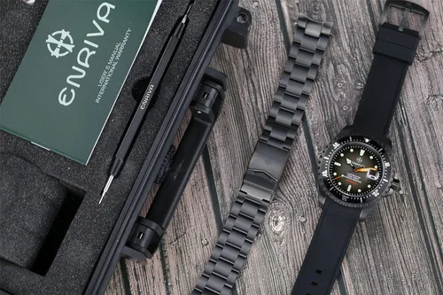 Vista 9 de ENRIVA - Reloj automático de buceo profesional para hombre para buceo con bisel de cerámica con viento automático para hombre