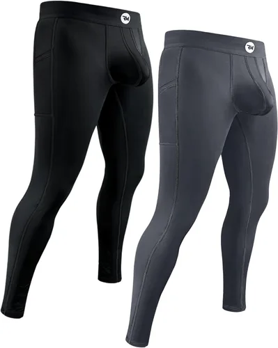 Vista 25 de RM Real Men Leggings de nailon para correr, tamaño de bolsa personalizada ABCD, cintura XS-5XL, pantalones de yoga, medias, capa base para clima