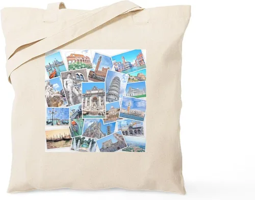 Vista 16 de CafePress Bolsa de compras de lona beige natural reutilizable de Italia