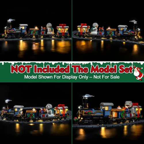 Vista 8 de LocoLee Kit de luces compatible con Lego 10361 Holiday Express Train - Sin modelo solo luz, accesorios de iluminación LED compatibles con Lego 10361
