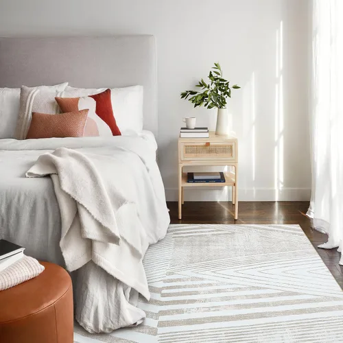 Vista 3 de GAOMON Alfombra lavable a máquina, rayas abstractas modernas, para sala de estar, dormitorio, comedor, entrada, 3 x 5 pies