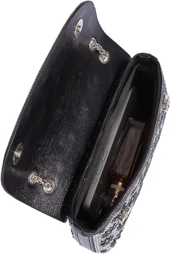 Vista 2 de Bolso de mano de cristal con diamantes de imitación de flores, bolsa de hombro brillante para boda, graduación, fiesta, novia, invitada, caja