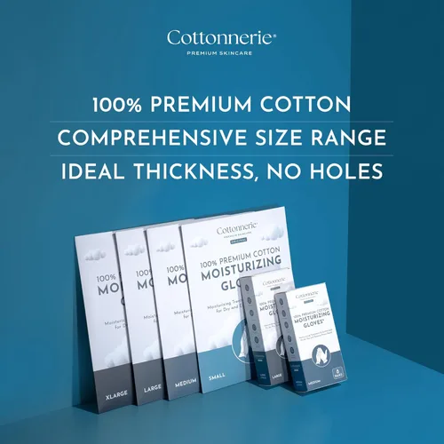 Vista 2 de 4 Pairs Cottonnerie Original Cotton Gloves for Dry Hands Sleeping, Moisturizing Gloves Overnight, Hand Moisturizer Gloves, Moisture Gloves for Dry