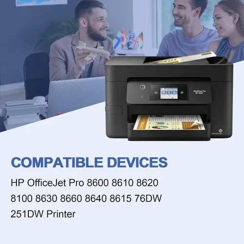Vista 4 de 951XL Cartuchos de tinta amarillos de repuesto para cartuchos de tinta HP 951 XL 951XL (CN048AN) funcionan con impresora OfficeJet Pro 8610 8600